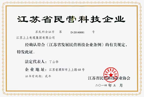 公海彩船被评为“江苏省民营科技企业”